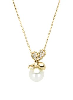 Geelgouden hanger met collier, 2.50 ct zoetwaterparel, Queen Bee