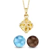 Geelgouden hanger met collier, 5.35 ct topaas, Varié
