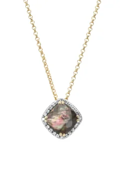 Geelgouden hanger met collier, 1.37 ct kwarts, Fiësta