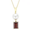 Geelgouden hanger met collier, 2.68 ct granaat, Rivièra