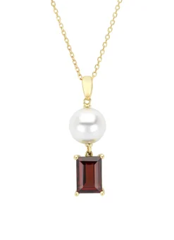 Geelgouden hanger met collier, 2.68 ct granaat, Rivièra