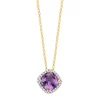 Geelgouden hanger met collier, 1.54 ct paarse amethist, Fiësta