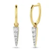 Geelgouden oorsieraden, 0.16 ct diamant, Cosmic