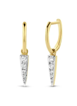 Geelgouden oorsieraden, 0.16 ct diamant, Cosmic
