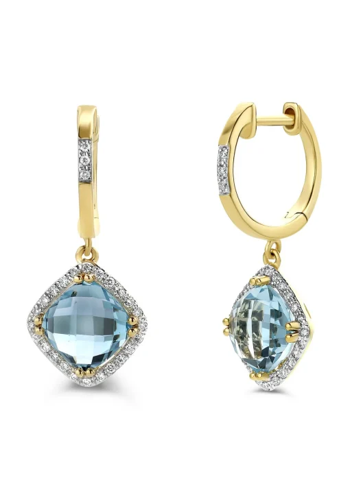 Geelgouden oorsieraden, 4.33 ct topaas, Fiësta