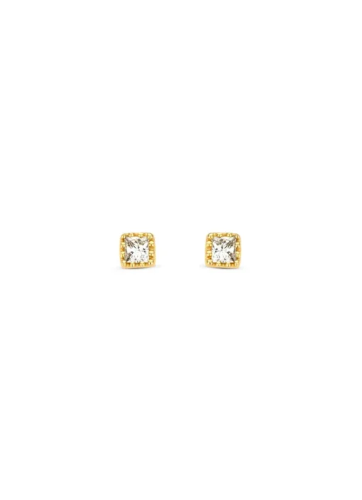 Geelgouden oorsieraden, 0.08 ct diamant, Joy