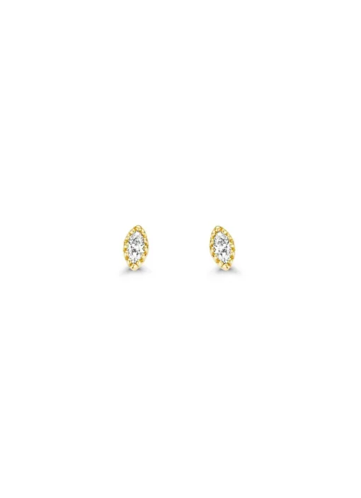 Geelgouden oorsieraden, 0.08 ct diamant, Joy