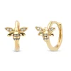Geelgouden oorsieraden, 0.02 ct diamant, Queen Bee