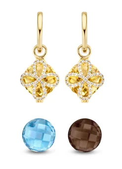 Geelgouden oorsieraden, 10.70 ct topaas, Varié