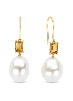 Geelgouden oorsieraden, 1.19 ct citrien, Rivièra