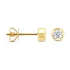 Geelgouden oorsieraden, 0.40 ct diamant, Hearts & Arrows
