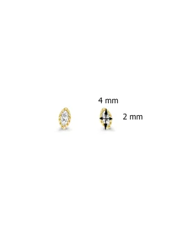 Geelgouden oorsieraden, 0.08 ct diamant, Joy