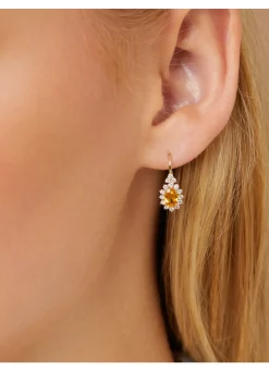 Geelgouden oorsieraden, 1.21 ct gele saffier, Eden