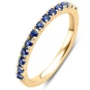 Geelgouden ring, 0.37 ct blauwe saffier, Ensemble