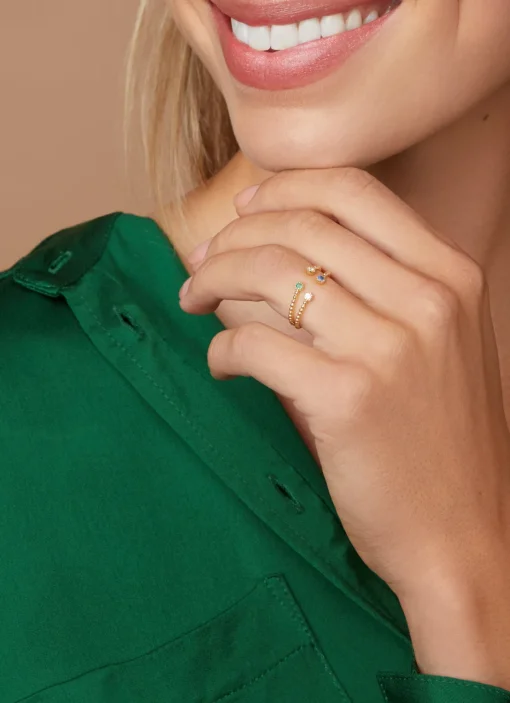 Geelgouden ring, 0.10 ct blauwe saffier, Joy
