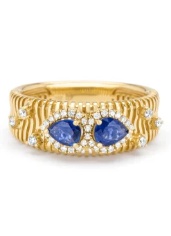 Geelgouden ring, 0.70 ct blauwe saffier, Gallery