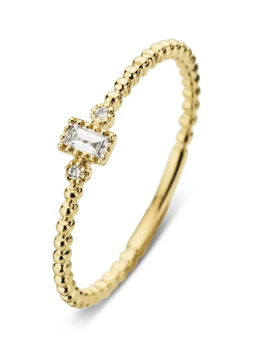 Geelgouden ring, 0.07 ct diamant, Joy