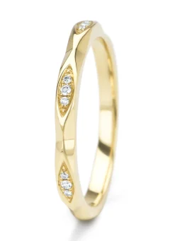 Geelgouden ring, 0.03 ct diamant, Ensemble