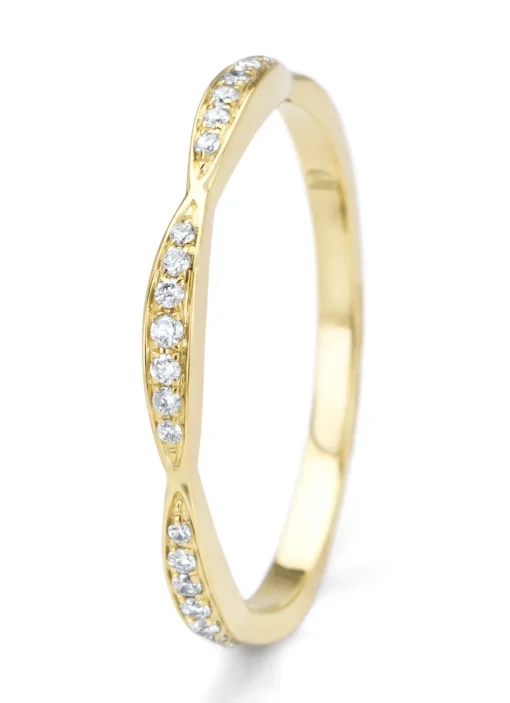 Geelgouden ring, 0.09 ct diamant, Ensemble