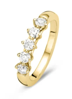 Geelgouden ring, 0.50 ct diamant, Hearts & Arrows