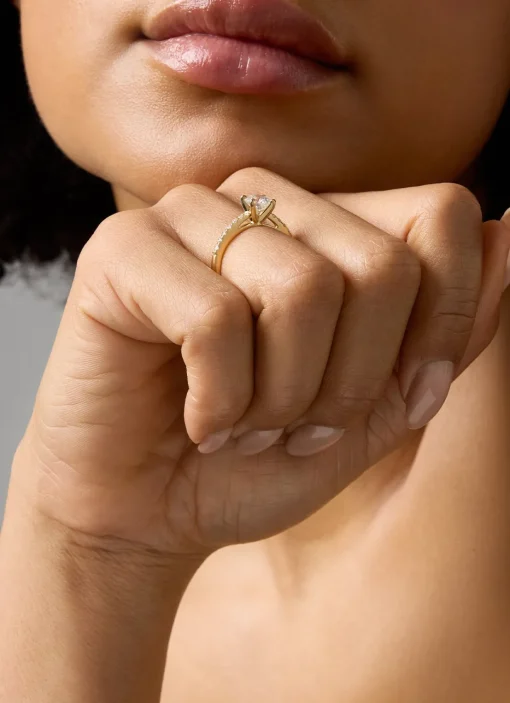 Geelgouden ring, 1.25 ct diamant, Solitair