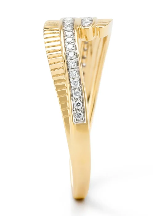 Geelgouden ring, 0.11 ct diamant, Alliance