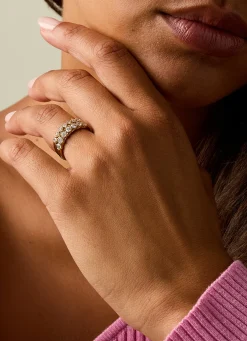Geelgouden ring, 0.35 ct diamant, Hearts & Arrows