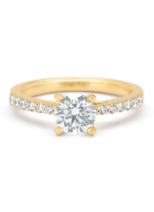 Geelgouden ring, 1.25 ct diamant, Solitair