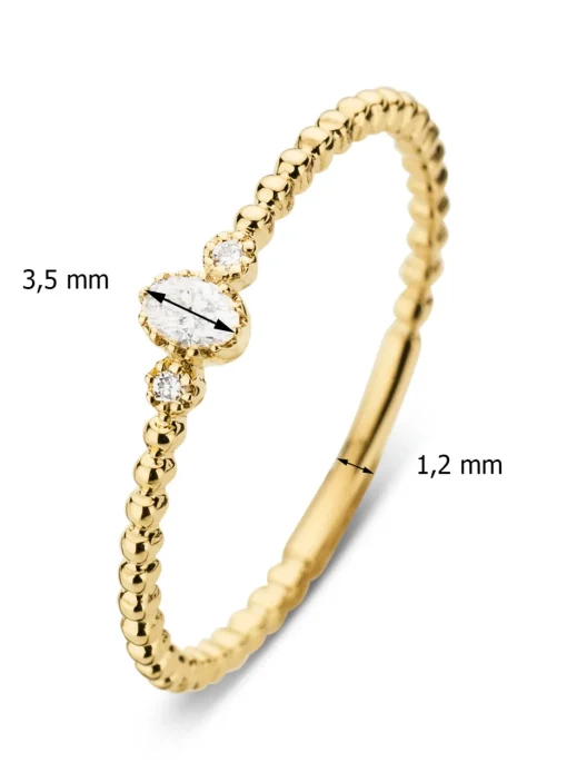 Geelgouden ring, 0.09 ct diamant, Joy