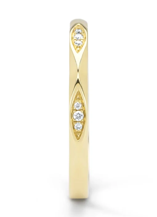 Geelgouden ring, 0.03 ct diamant, Ensemble