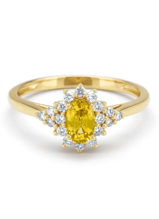 Geelgouden ring, 0.60 ct gele saffier, Eden