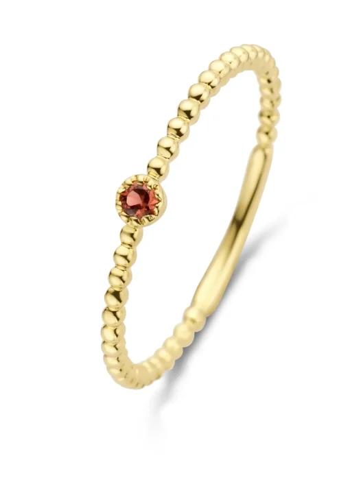 Geelgouden ring, 0.05 ct granaat, Joy