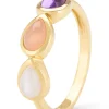 Geelgouden ring, 0.47 ct kwarts, Little Drops