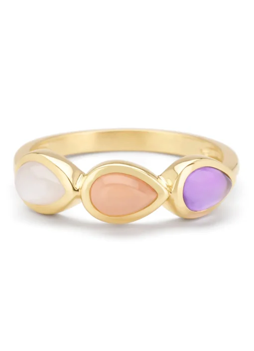 Geelgouden ring, 0.47 ct kwarts, Little Drops