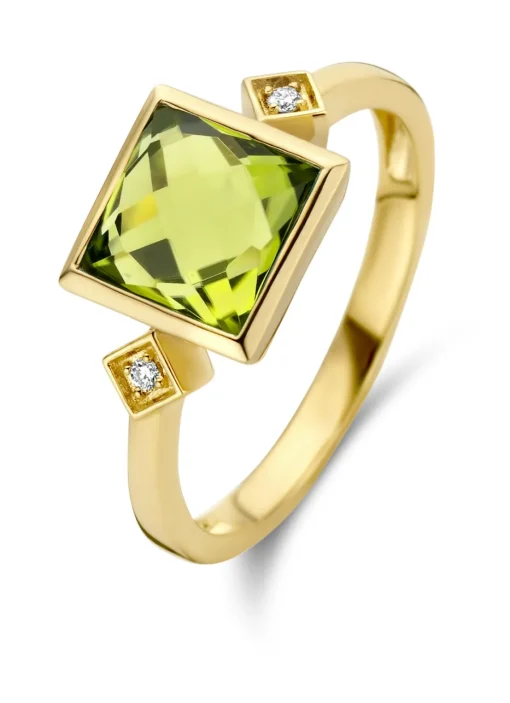 Geelgouden ring, 2.35 ct peridoot, Philosophy
