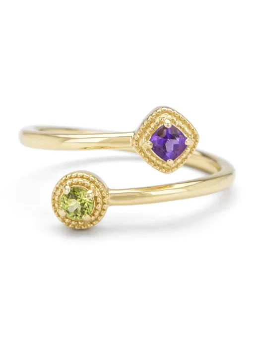 Geelgouden ring, 0.11 ct peridoot, La Dolce Vita