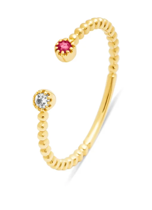Geelgouden ring, 0.05 ct robijn, Joy