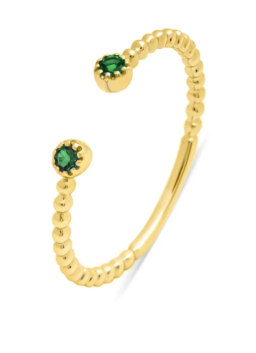 Geelgouden ring, 0.08 ct smaragd, Joy