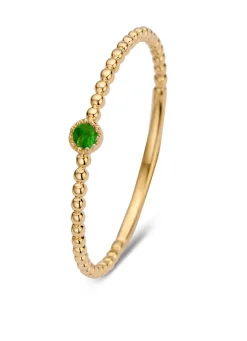 Geelgouden ring, 0.04 ct smaragd, Joy
