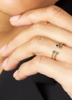 Geelgouden ring, 0.08 ct smaragd, Joy