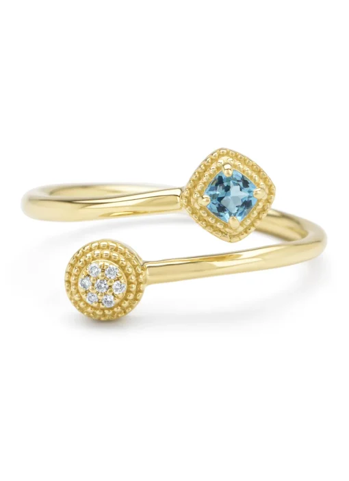 Geelgouden ring, 0.15 ct topaas, La Dolce Vita