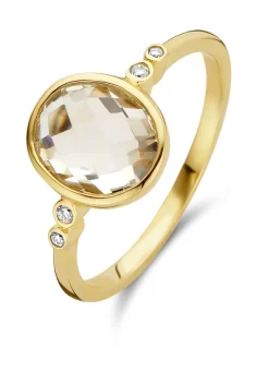 Geelgouden ring, 2.47 ct witte topaas, Philosophy