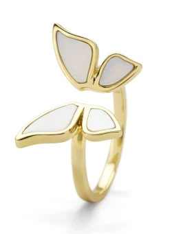 Geelgouden ring Butterfly Kisses