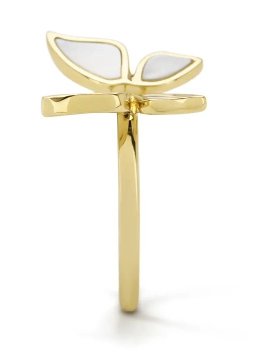 Geelgouden ring Butterfly Kisses