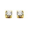 Geelgouden solitair oorstekers, 0.04 ct diamant, Groeibriljant