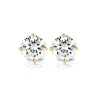 Geelgouden solitair oorstekers, 0.38 ct diamant, Groeibriljant