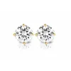Geelgouden solitair oorstekers, 0.54 ct diamant, Groeibriljant
