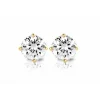 Geelgouden solitair oorstekers, 0.44 ct diamant, Groeibriljant