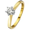 Geelgouden solitairring, 0.61 ct diamant, Groeibriljant