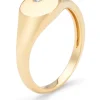 Geelgouden zegelring, 0.03 ct diamant, Timeless Treasures